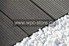 WPC Terrassendielen Komplettset Anthrazit schmal geriffelt (220x15x2,5cm)