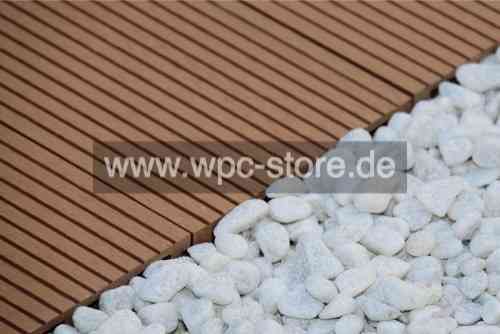 WPC Terrassendielen Komplettset Bangkirai schmal geriffelt (400x15x2,5cm)