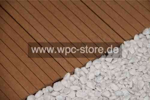 WPC Terrassendielen Komplettset Bangkirai weit geriffelt (400x15x2,5cm)