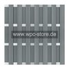 WPC Zaun Grau mit 4 Aluminium-Querprofilen (180x180cm)
