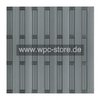 WPC Zaun Grau mit 4 Aluminium-Anthrazit-Querprofilen (180x180cm)